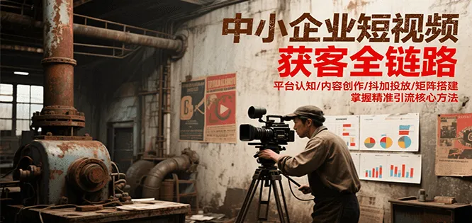 中小企业短视频获客全链路，平台认知/内容创作/抖加投放/矩阵搭建，精准引流核心方法-网亿资源平台