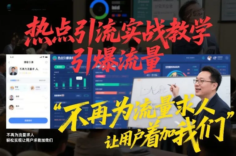 热点引流实战教学，引爆流量，不再为流量求人，轻松实现让用户求着加我们-网亿资源平台