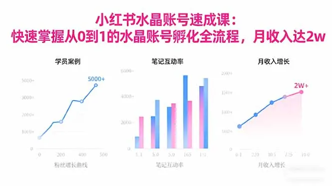 2025小红书水晶账号速成课：快速掌握从0-1水晶账号孵化全流程，月收入达2w-网亿资源平台