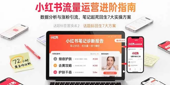 小红书流量运营进阶指南，数据分析与涨粉引流，笔记起死回生7大实操方案-网亿资源平台