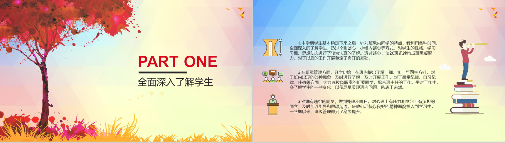 高中班主任工作总结(计划)汇报通用PPT模板-3