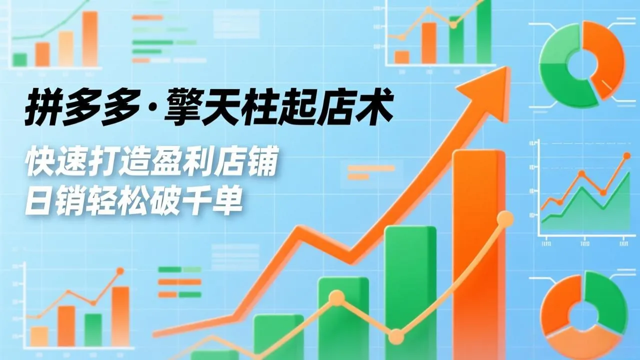 拼多多·擎天柱起店术，爆流布局、利润起飞、不断流，快速打造盈利店铺，日销破千单(更新-网亿资源平台