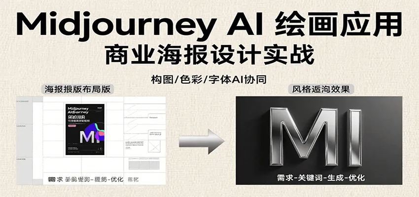 Midjourney AI绘画应用，关键词指令解析、漫画头像制作、海报设计、3D人物生成等-网亿资源平台