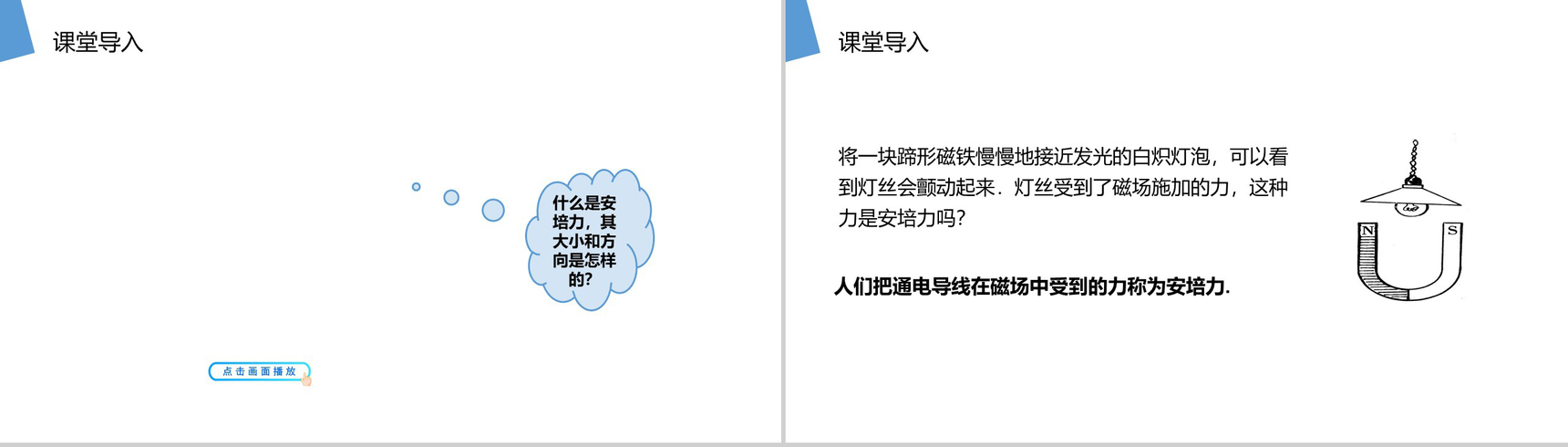 《通电导线在磁场中受到的力》人教版高二物理选修3-1PPT课件-2