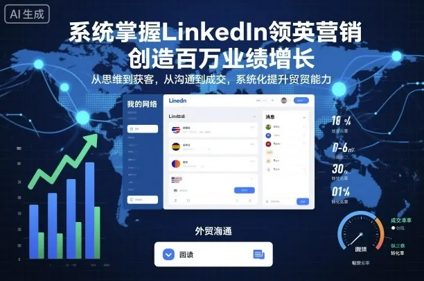 系统掌握LinkedIn领英营销，创造百万业绩增长，从思维到获客，从沟通到成交，系统化提升外贸能力-网亿资源平台