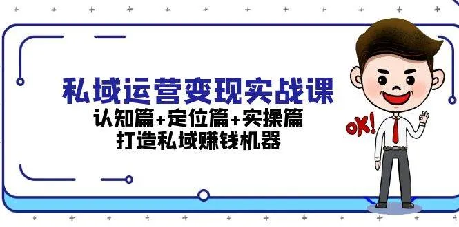 私域运营变现实战课：认知篇+定位篇+实操篇，打造私域赚钱机器-网亿资源平台