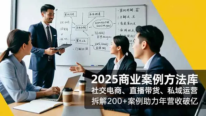 2025商业案例方法库，社交电商、直播带货、私域运营，拆解200+案例助力年营收破亿-网亿资源平台