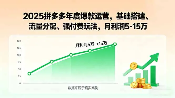 2025拼多多年度爆款运营，基础搭建、流量分配、强付费玩法，月利润5-15万-网亿资源平台