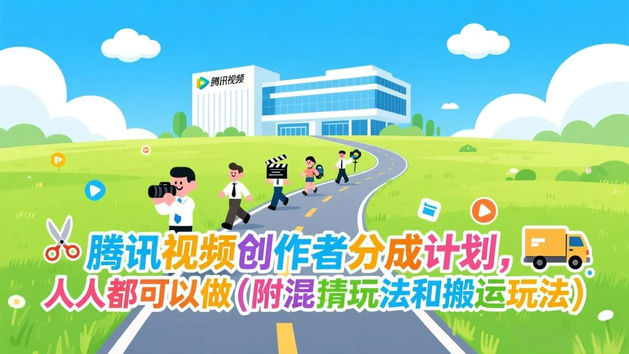 腾讯视频创作者分成计划，人人都可以做(附混剪玩法和搬运玩法-网亿资源平台