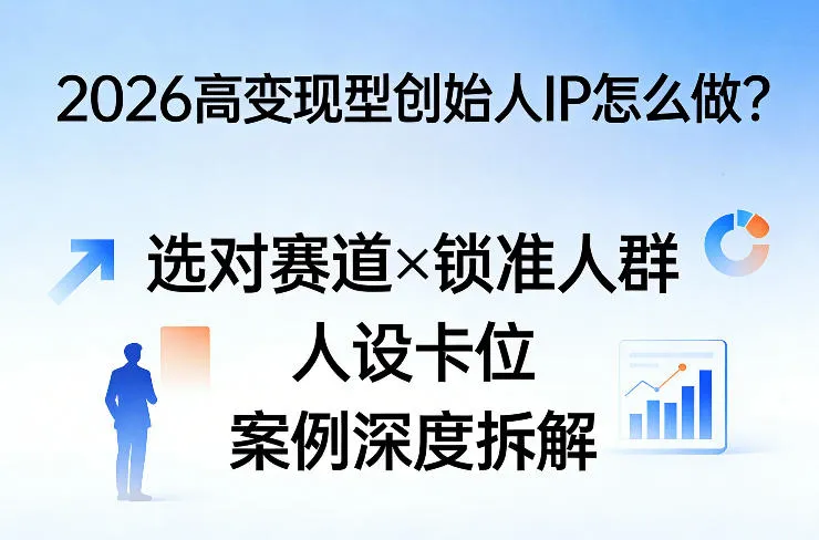2026高变现型创始人IP怎么做？选对赛道×锁准人群×人设卡位×案例深度拆解-网亿资源平台