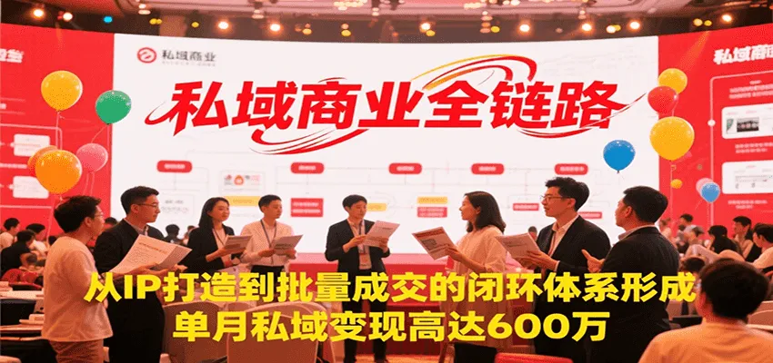 私域商业全链路，从IP打造到批量成交的闭环体系形成，单月私域变现600万-网亿资源平台