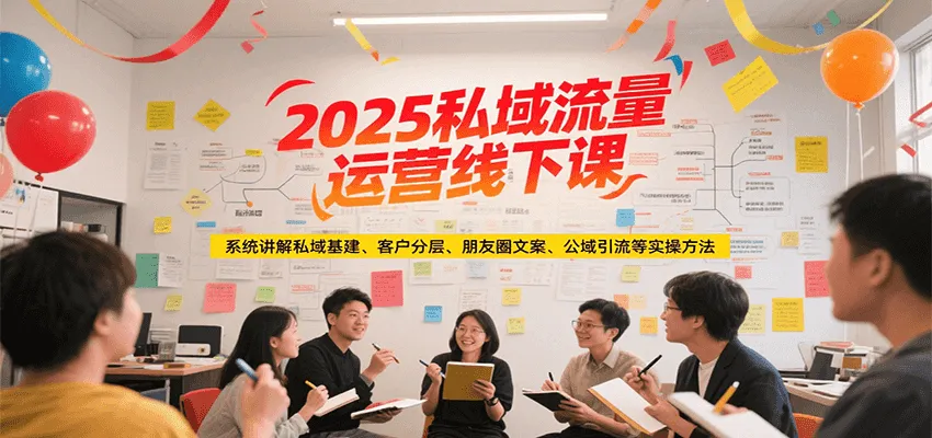 2025私域流量运营线下课，系统讲解私域基建/客户分层/朋友圈文案/公域引流等实操方法-网亿资源平台