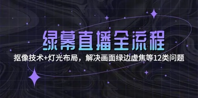 绿幕直播全流程：抠像技术+灯光布局，解决画面绿边虚焦等12类问题-网亿资源平台