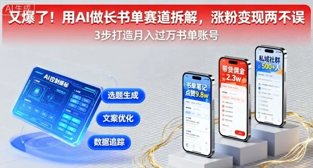 又爆了！用AI做长书单赛道拆解，涨粉变现两不误-网亿资源平台