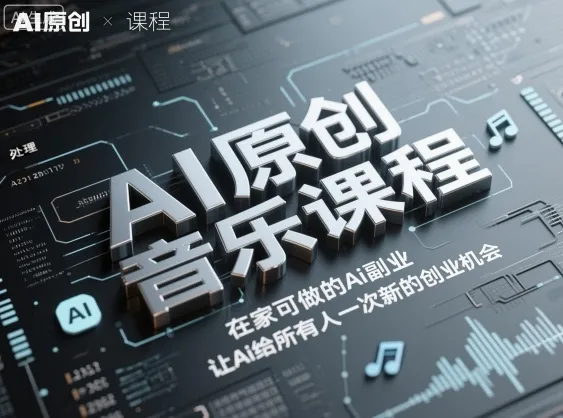 AI原创音乐课程，在家可做的Ai副业，让Ai给所有人一次新的创业机会-网亿资源平台
