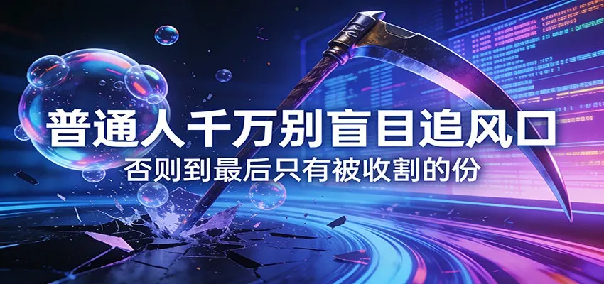 付费文章《通人千万别盲目追风口》否则到最后只有被收割的份-网亿资源平台