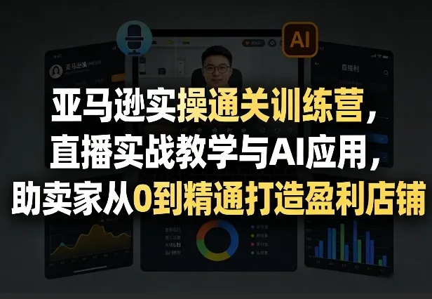 亚马逊实操通关训练营，直播实战教学与AI应用，助卖家从0到精通打造盈利店铺(更新3月)-网亿资源平台