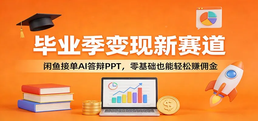 毕业季变现新赛道：闲鱼接单AI答辩PPT，零基础也能轻松赚佣金-网亿资源平台