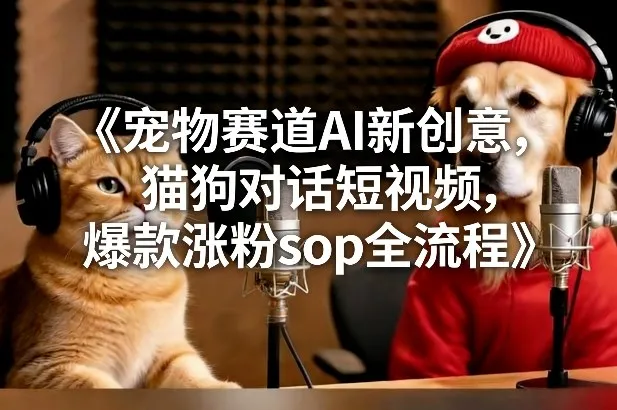 宠物赛道AI新创意，猫狗对话短视频，爆款涨粉sop全流程-网亿资源平台