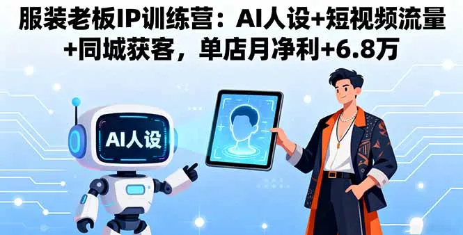 服装老板IP训练营：AI人设+短视频流量+同城获客，单店月净利+6.8万-网亿资源平台