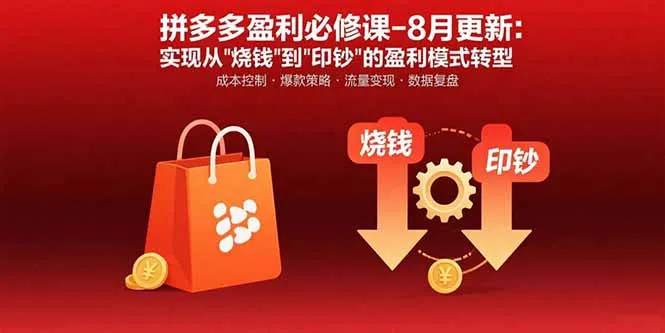 拼多多盈利必修课-8月更新：突破运营瓶颈 实现从烧钱到印钞的盈利模式转型-网亿资源平台