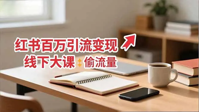 小红书百万引流变现-11月线下大课：分享从0到百万引流路径，手把手教偷流量、拿结果-网亿资源平台