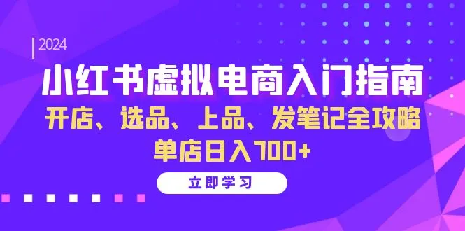小红书虚拟电商入门指南：开店、选品、上品、发笔记全攻略 单店日入700+(更新)-网亿资源平台