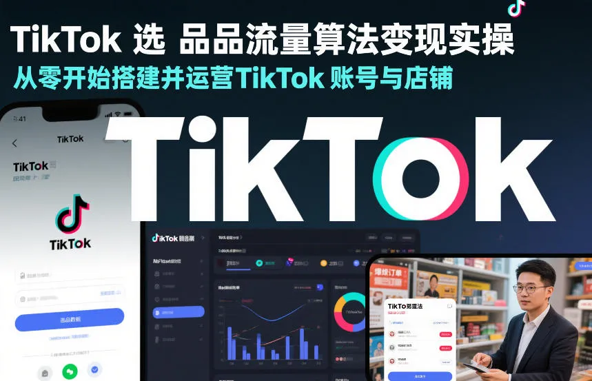 TikTok选品流量算法变现实操，从零开始搭建并运营TikTok账号与店铺-网亿资源平台