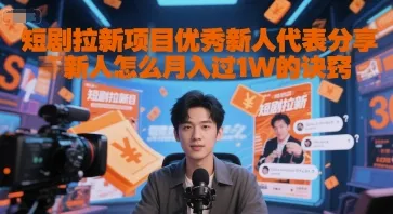 短剧拉新项目优秀新人代表分享新人怎么月入过1W的诀窍-网亿资源平台