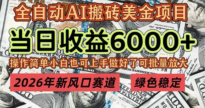 2026年新风口赛道，当日6000+以上，可批量放大，月收入20万+，长期绿色稳定的项目-网亿资源平台