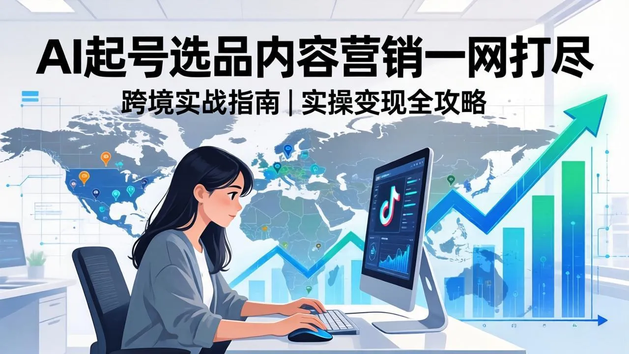 2026 TikTok 跨境AI实操：从零基础到变现全流程，AI起号选品内容营销一网打尽-网亿资源平台