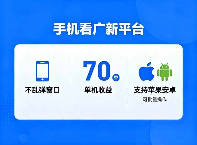 看广新平台，不乱弹窗口，单机做到了70加，支持苹果和安卓可批量，做到了日入1万+-网亿资源平台