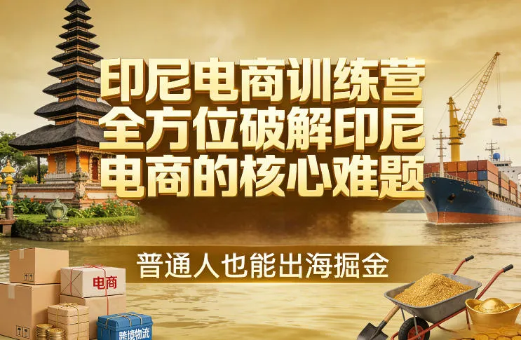 印尼电商训练营,全方位破解印尼电商的核心难题,普通人也能出海掘金-网亿资源平台