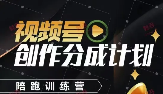 视频号创作分成计划陪跑训练营，手把手教会你如何制作视频，细水长流型项目-网亿资源平台