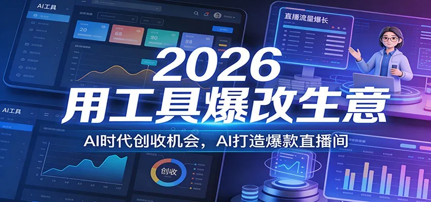 2026用工具爆改生意，AI时代创收机会，AI打造爆款直播间-网亿资源平台