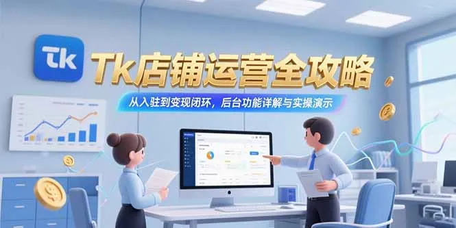 Tk店铺运营全攻略，从入驻到变现闭环，后台功能详解与实操演示-网亿资源平台