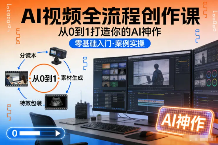 AI视频全流程创作课，从0到1打造你的AI神作-网亿资源平台