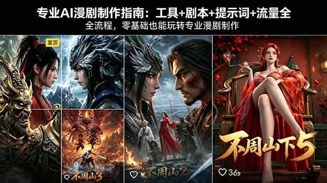 【精】专业AI漫剧制作指南：工具+剧本+提示词+流量全流程，零基础也能玩转专业漫剧制作-网亿资源平台