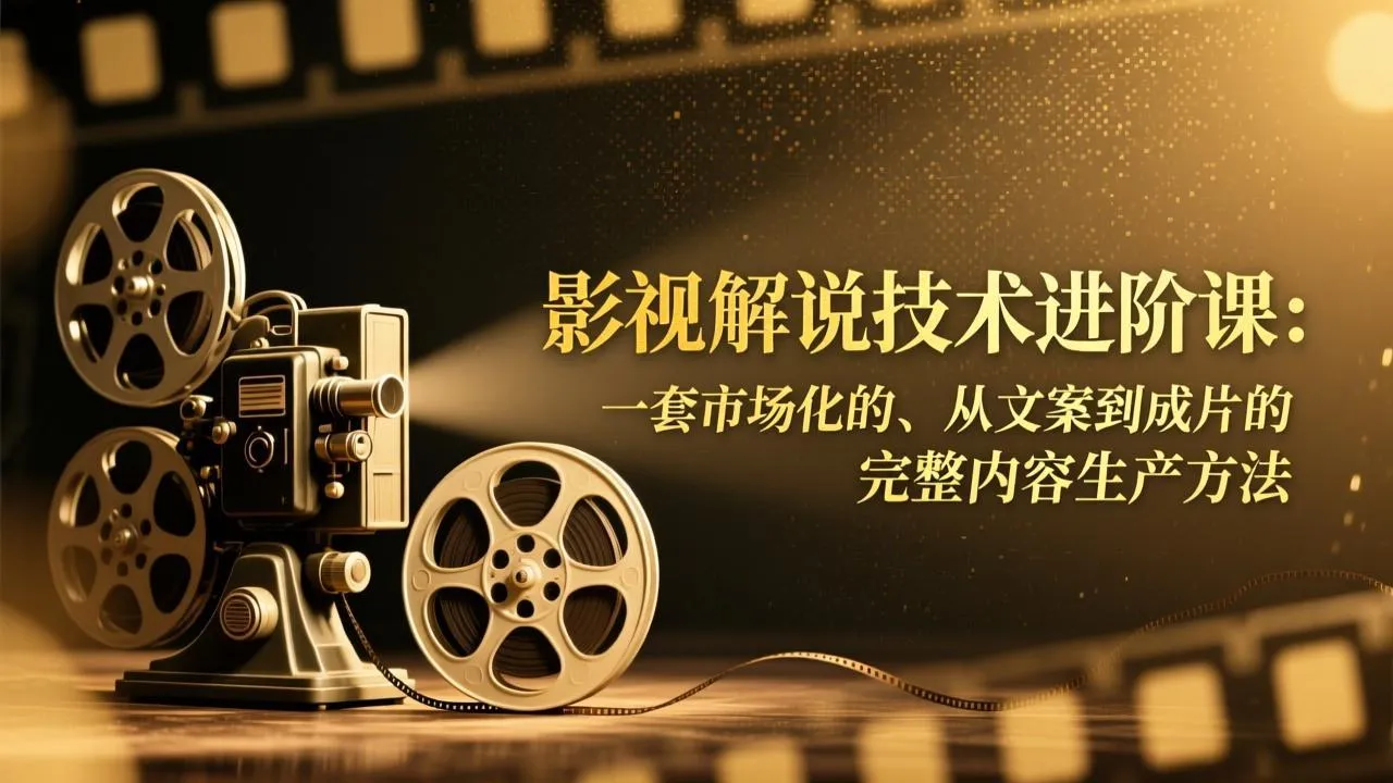 影视解说技术进阶课：一套市场化的、从文案到成片的完整内容生产方法-网亿资源平台