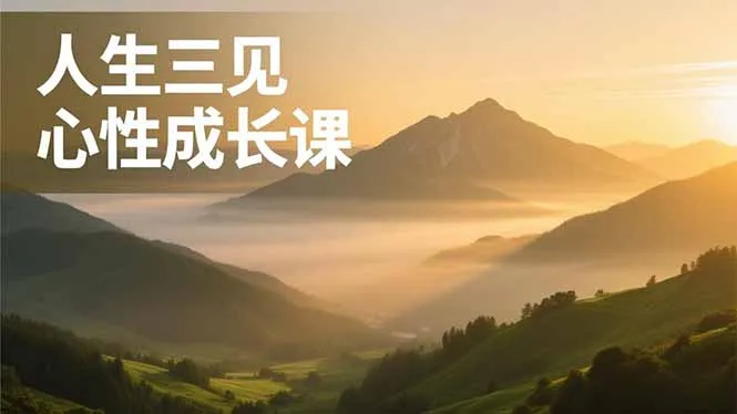 人生三见心性成长课，见天地众生自己，搞透人性安顿身心，活出清晰自我，内在富足无价-网亿资源平台