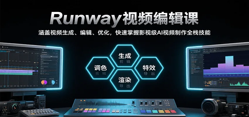 Runway视频编辑课，涵盖视频生成、编辑、优化，快速掌握影视级AI视频制作全栈技能-网亿资源平台
