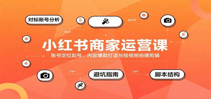 小红书商家运营课,账号定位起号、内容爆款打造与短视频拍摄剪辑-网亿资源平台