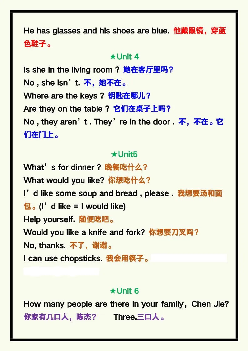 【2025秋新版】四年级英语上册《期末常考重点句子汇总》！-网亿资源平台