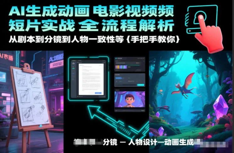 AI生成动画电影视频短片实战全流程解析，从剧本到分镜到人物一致性等手把手教你-网亿资源平台
