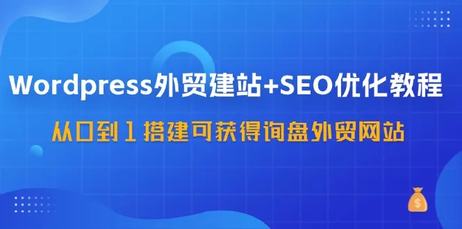 WordPress外贸建站+SEO优化教程，从0到1搭建可获得询盘外贸网站(57节课)-网亿资源平台