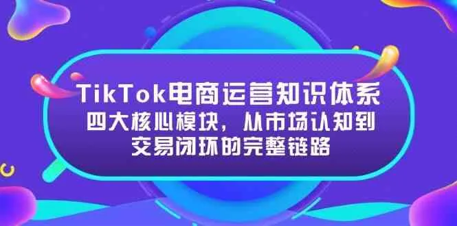 TikTok电商运营知识体系：四大核心模块，从市场认知到交易闭环的完整链路-网亿资源平台