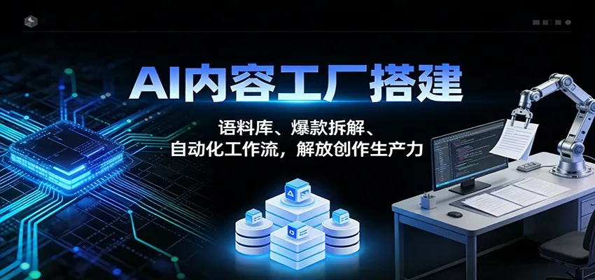 AI内容工厂搭建：语料库、爆款拆解、自动化工作流，解放创作生产力-网亿资源平台