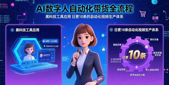 AI数字人自动化带货全流程：黑科技工具应用 日更10条的自动化视频生产体系-网亿资源平台