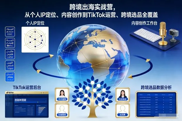 跨境出海实战营，从个人IP定位、内容创作到TikTok运营、跨境选品全覆盖-网亿资源平台