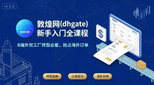 敦煌网(dhgate)新手入门全课程，B端外贸工厂转型必看，抢占海外订单-网亿资源平台